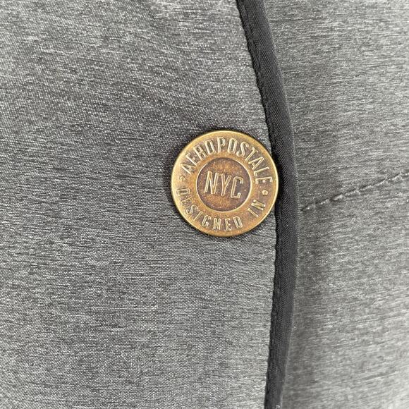 Aeropostale Gray Quilted Puff Sleeveless Hooded Outdoor Winter Vest XS - Picture 7 of 12